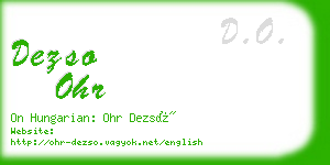 dezso ohr business card